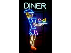 Enseigne Néon Diner Serveuse  USA