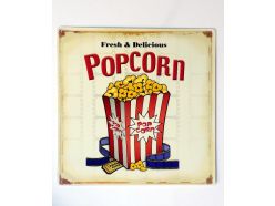 Plaque en métal Popcorn 