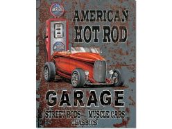 Plaque en métal Hot Rod Garage 