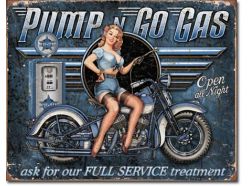 Plaque en métal Pump n Go Gas