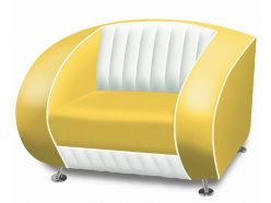 Fauteuil Rétro 50's 1 en Jaune SF-01CB