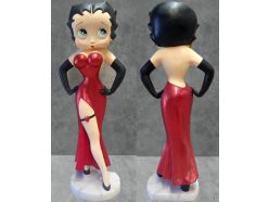 Statue Betty Boop Robe Longue Rouge Pailletée