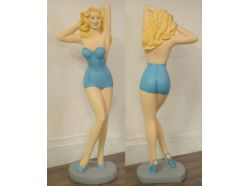 Statue Pin-Up Classique en Bleu