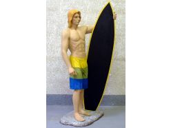 Statue Surfeur avec sa planche