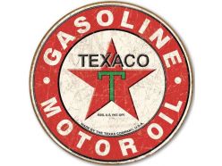 Grande Plaque Métal XL Texaco Vieilli 