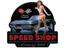 Grande plaque XL PIN-UP-CORVETTE 